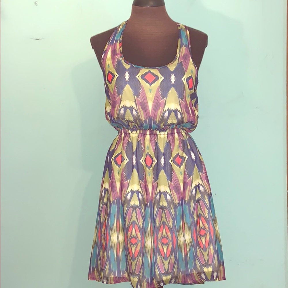 Womens colorful 100% polyester dress.